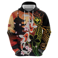 Hawaiian and Japanese Hoodie Koi Fish With Kanaka Polynesian Tattoo - Wonder Print Shop