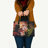 Hawaiian and Japanese Leather Bag Koi Fish With Kanaka Polynesian Tattoo - Wonder Print Shop