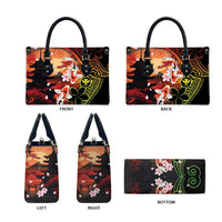 Hawaiian and Japanese Leather Bag Koi Fish With Kanaka Polynesian Tattoo - Wonder Print Shop