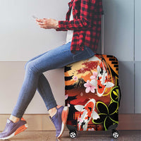 Hawaiian and Japanese Luggage Cover Koi Fish With Kanaka Polynesian Tattoo - Wonder Print Shop