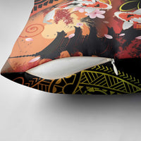 Hawaiian and Japanese Pillow Cover Koi Fish With Kanaka Polynesian Tattoo - Wonder Print Shop