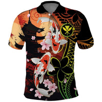 Hawaiian and Japanese Polo Shirt Koi Fish With Kanaka Polynesian Tattoo - Wonder Print Shop