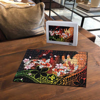 Hawaiian and Japanese Puzzle Koi Fish With Kanaka Polynesian Tattoo - Wonder Print Shop