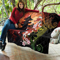 Hawaiian and Japanese Quilt Koi Fish With Kanaka Polynesian Tattoo - Wonder Print Shop