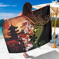 Hawaiian and Japanese Sarong Koi Fish With Kanaka Polynesian Tattoo - Wonder Print Shop