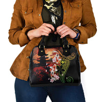 Hawaiian and Japanese Shoulder Handbag Koi Fish With Kanaka Polynesian Tattoo - Wonder Print Shop