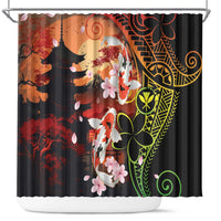 Hawaiian and Japanese Shower Curtain Koi Fish With Kanaka Polynesian Tattoo - Wonder Print Shop