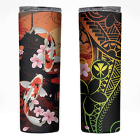 Hawaiian and Japanese Skinny Tumbler Koi Fish With Kanaka Polynesian Tattoo - Wonder Print Shop