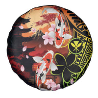 Hawaiian and Japanese Spare Tire Cover Koi Fish With Kanaka Polynesian Tattoo - Wonder Print Shop