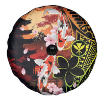 Hawaiian and Japanese Spare Tire Cover Koi Fish With Kanaka Polynesian Tattoo - Wonder Print Shop