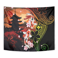 Hawaiian and Japanese Tapestry Koi Fish With Kanaka Polynesian Tattoo - Wonder Print Shop