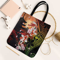 Hawaiian and Japanese Tote Bag Koi Fish With Kanaka Polynesian Tattoo - Wonder Print Shop
