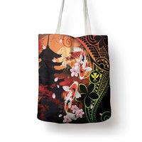 Hawaiian and Japanese Tote Bag Koi Fish With Kanaka Polynesian Tattoo - Wonder Print Shop