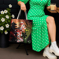 Hawaiian and Japanese Tote Bag Koi Fish With Kanaka Polynesian Tattoo - Wonder Print Shop