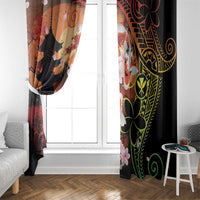 Hawaiian and Japanese Window Curtain Koi Fish With Kanaka Polynesian Tattoo - Wonder Print Shop
