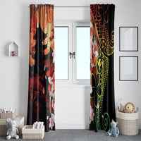 Hawaiian and Japanese Window Curtain Koi Fish With Kanaka Polynesian Tattoo - Wonder Print Shop