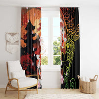 Hawaiian and Japanese Window Curtain Koi Fish With Kanaka Polynesian Tattoo - Wonder Print Shop