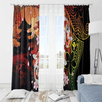 Hawaiian and Japanese Window Curtain Koi Fish With Kanaka Polynesian Tattoo - Wonder Print Shop
