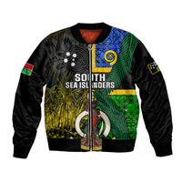 Personalised South Sea Islanders Bomber Jacket Kanakas With Vanuatu Coat Of Arms - Wonder Print Shop