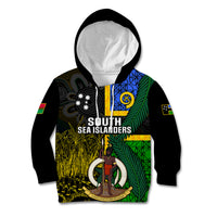 Personalised South Sea Islanders Kid Hoodie Kanakas With Vanuatu Coat Of Arms - Wonder Print Shop