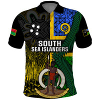 Personalised South Sea Islanders Polo Shirt Kanakas With Vanuatu Coat Of Arms - Wonder Print Shop