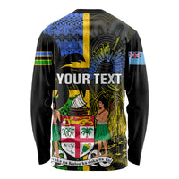 Personalised South Sea Islanders Long Sleeve Shirt Kanakas With Fiji Coat Of Arms - Wonder Print Shop