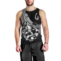 Personalised Polynesia Men Tank Top Fish Hook Tattoo Go Fishing Polynesian Pattern Black - Wonder Print Shop