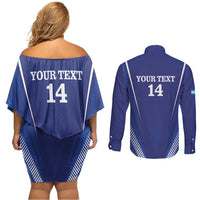 Honduras Football Custom Couples Matching Off Shoulder Short Dress and Long Sleeve Button Shirt Los Catrachos Map Sporty Style - Wonder Print Shop