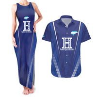 Honduras Football Custom Couples Matching Tank Maxi Dress and Hawaiian Shirt Los Catrachos Map Sporty Style - Wonder Print Shop
