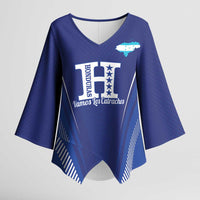 Honduras Football Custom Kimono Sleeve Blouse Los Catrachos Map Sporty Style - Wonder Print Shop
