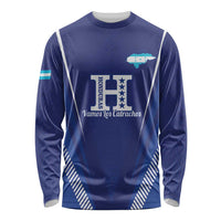 Honduras Football Custom Long Sleeve Shirt Los Catrachos Map Sporty Style - Wonder Print Shop