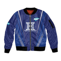 Honduras Football Custom Sleeve Zip Bomber Jacket Los Catrachos Map Sporty Style - Wonder Print Shop