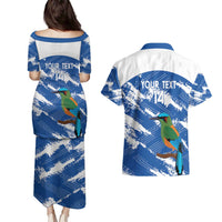 El Salvador Football Custom Couples Matching Puletasi and Hawaiian Shirt La Selecta Torogoz Grunge Style - Wonder Print Shop