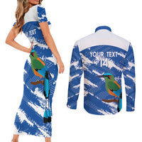 El Salvador Football Custom Couples Matching Short Sleeve Bodycon Dress and Long Sleeve Button Shirt La Selecta Torogoz Grunge Style - Wonder Print Shop