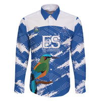 El Salvador Football Custom Family Matching Long Sleeve Bodycon Dress and Hawaiian Shirt La Selecta Torogoz Grunge Style - Wonder Print Shop