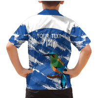 El Salvador Football Custom Family Matching Mermaid Dress and Hawaiian Shirt La Selecta Torogoz Grunge Style - Wonder Print Shop