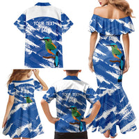 El Salvador Football Custom Family Matching Mermaid Dress and Hawaiian Shirt La Selecta Torogoz Grunge Style - Wonder Print Shop