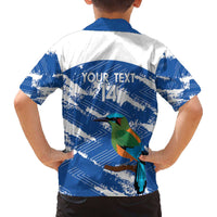 El Salvador Football Custom Family Matching Off The Shoulder Long Sleeve Dress and Hawaiian Shirt La Selecta Torogoz Grunge Style - Wonder Print Shop