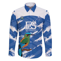 El Salvador Football Custom Family Matching Short Sleeve Bodycon Dress and Hawaiian Shirt La Selecta Torogoz Grunge Style - Wonder Print Shop