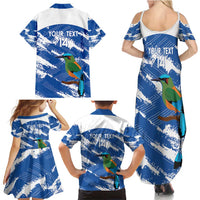 El Salvador Football Custom Family Matching Summer Maxi Dress and Hawaiian Shirt La Selecta Torogoz Grunge Style - Wonder Print Shop