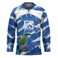 El Salvador Football Custom Hockey Jersey La Selecta Torogoz Grunge Style - Wonder Print Shop