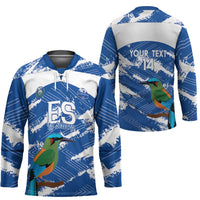 El Salvador Football Custom Hockey Jersey La Selecta Torogoz Grunge Style - Wonder Print Shop