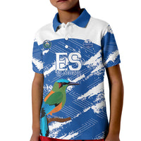 El Salvador Football Custom Kid Polo Shirt La Selecta Torogoz Grunge Style - Wonder Print Shop