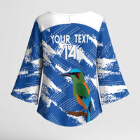 El Salvador Football Custom Kimono Sleeve Blouse La Selecta Torogoz Grunge Style - Wonder Print Shop