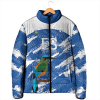 El Salvador Football Custom Padded Jacket La Selecta Torogoz Grunge Style - Wonder Print Shop