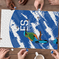 El Salvador Football Puzzle La Selecta Torogoz Grunge Style - Wonder Print Shop