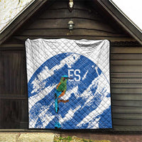 El Salvador Football Quilt La Selecta Torogoz Grunge Style - Wonder Print Shop