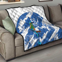 El Salvador Football Quilt La Selecta Torogoz Grunge Style - Wonder Print Shop