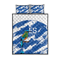 El Salvador Football Quilt Bed Set La Selecta Torogoz Grunge Style - Wonder Print Shop