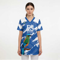 El Salvador Football Custom Scrub Top La Selecta Torogoz Grunge Style - Wonder Print Shop